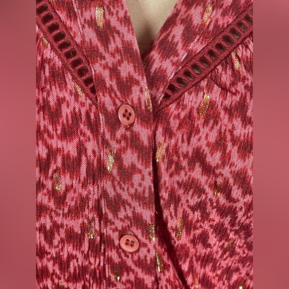 PAIGE Doris Three Quarter Button Front V-Neckline in Papaya Size XXS - Picture 10 of 12